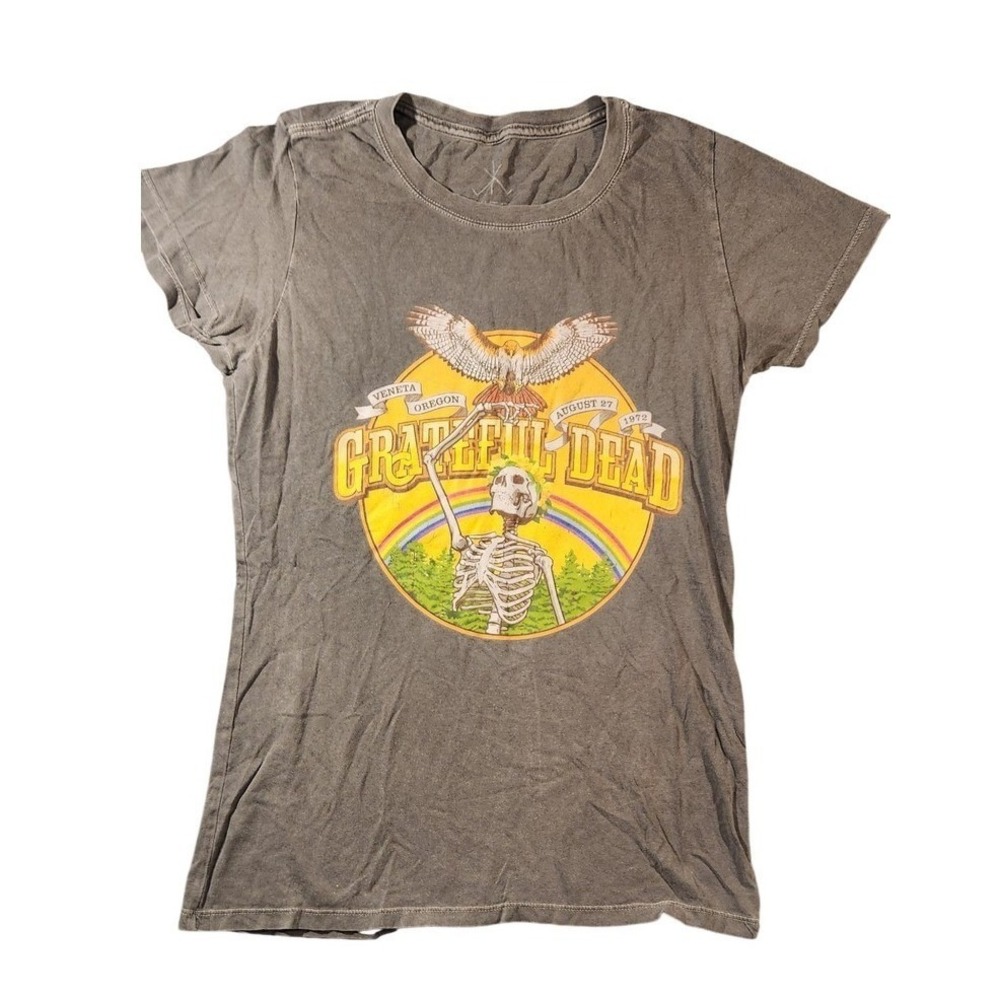 Vintage Grateful Dead Shirt Mens Medium Gray‎ Veneta Oregon 1972 Concert Music